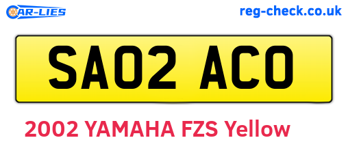 SA02ACO are the vehicle registration plates.