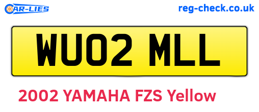 WU02MLL are the vehicle registration plates.