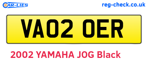VA02OER are the vehicle registration plates.