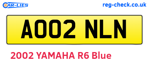 AO02NLN are the vehicle registration plates.
