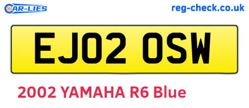 EJ02OSW are the vehicle registration plates.