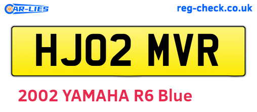 HJ02MVR are the vehicle registration plates.