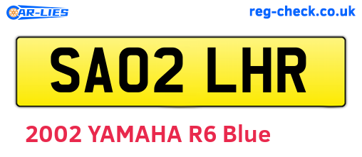 SA02LHR are the vehicle registration plates.