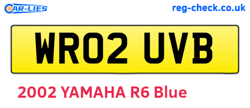 WR02UVB are the vehicle registration plates.
