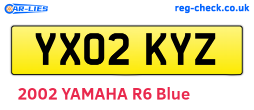 YX02KYZ are the vehicle registration plates.