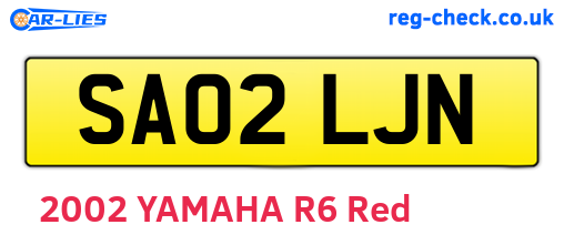SA02LJN are the vehicle registration plates.