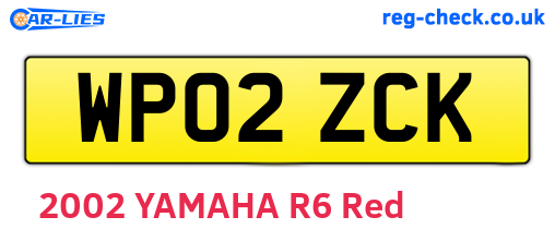 WP02ZCK are the vehicle registration plates.