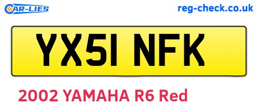 YX51NFK are the vehicle registration plates.