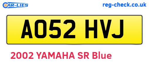 AO52HVJ are the vehicle registration plates.