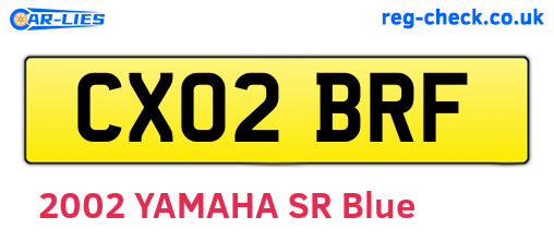 CX02BRF are the vehicle registration plates.