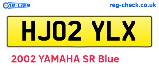 HJ02YLX are the vehicle registration plates.