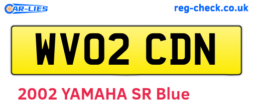 WV02CDN are the vehicle registration plates.