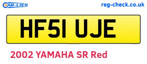 HF51UJE are the vehicle registration plates.