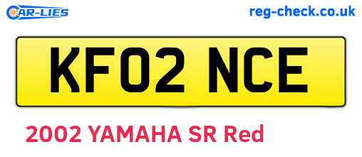 KF02NCE are the vehicle registration plates.