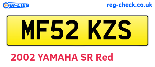 MF52KZS are the vehicle registration plates.