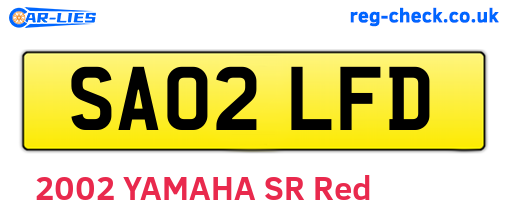 SA02LFD are the vehicle registration plates.