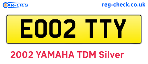 EO02TTY are the vehicle registration plates.