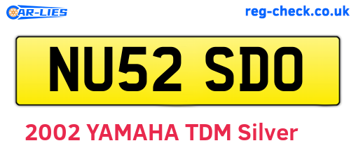 NU52SDO are the vehicle registration plates.