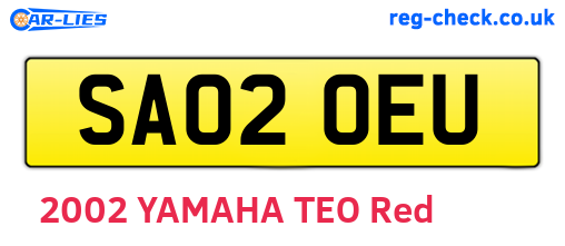 SA02OEU are the vehicle registration plates.