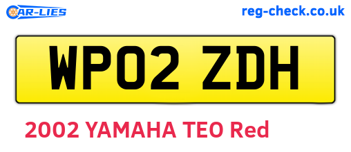WP02ZDH are the vehicle registration plates.