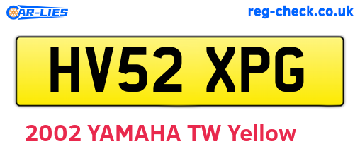 HV52XPG are the vehicle registration plates.