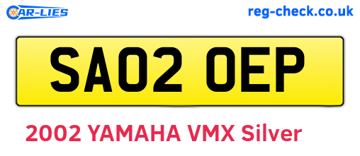 SA02OEP are the vehicle registration plates.