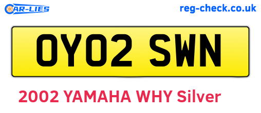 OY02SWN are the vehicle registration plates.