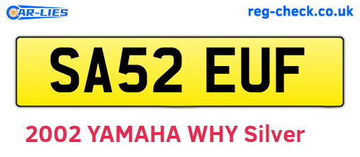 SA52EUF are the vehicle registration plates.