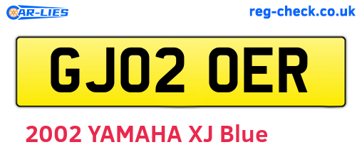 GJ02OER are the vehicle registration plates.