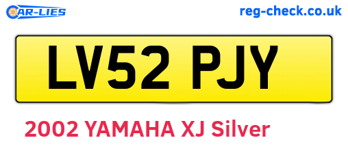 LV52PJY are the vehicle registration plates.