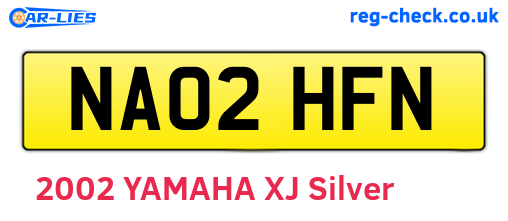 NA02HFN are the vehicle registration plates.