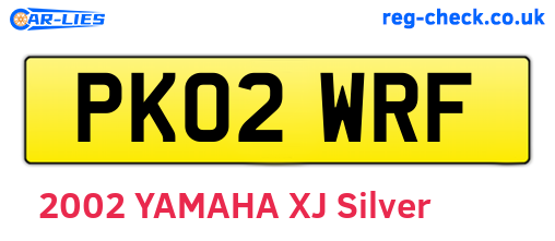 PK02WRF are the vehicle registration plates.