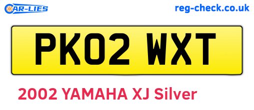 PK02WXT are the vehicle registration plates.