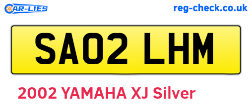 SA02LHM are the vehicle registration plates.