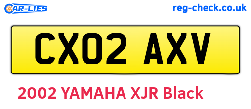 CX02AXV are the vehicle registration plates.