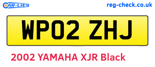 WP02ZHJ are the vehicle registration plates.