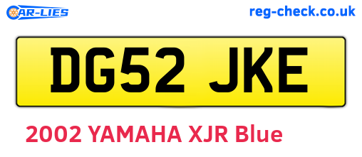 DG52JKE are the vehicle registration plates.