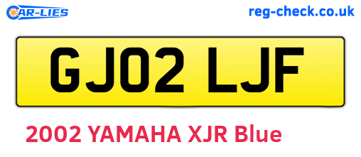 GJ02LJF are the vehicle registration plates.
