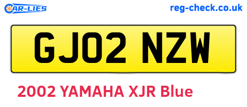 GJ02NZW are the vehicle registration plates.