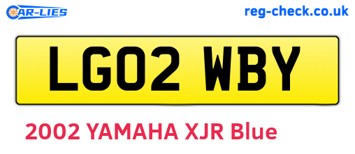 LG02WBY are the vehicle registration plates.
