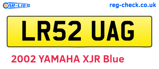 LR52UAG are the vehicle registration plates.