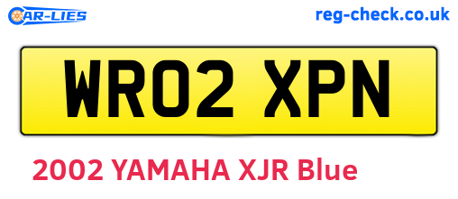 WR02XPN are the vehicle registration plates.