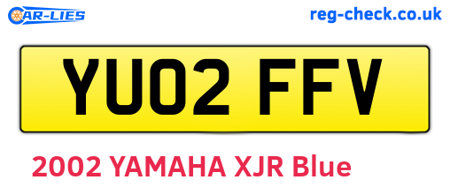 YU02FFV are the vehicle registration plates.