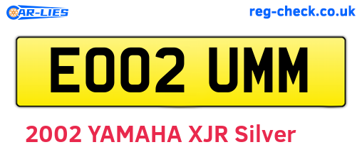 EO02UMM are the vehicle registration plates.