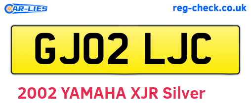 GJ02LJC are the vehicle registration plates.