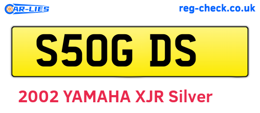 S50GDS are the vehicle registration plates.