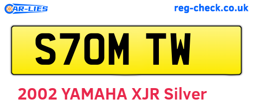 S70MTW are the vehicle registration plates.