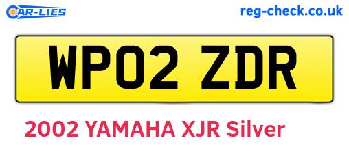 WP02ZDR are the vehicle registration plates.