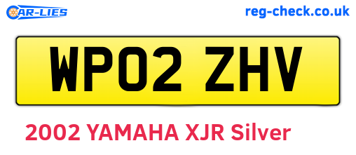 WP02ZHV are the vehicle registration plates.