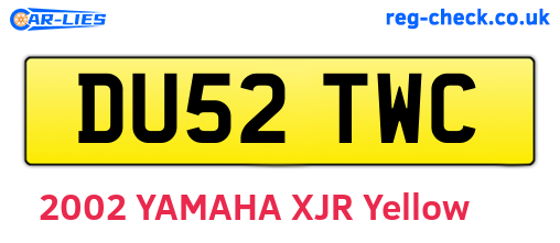 DU52TWC are the vehicle registration plates.
